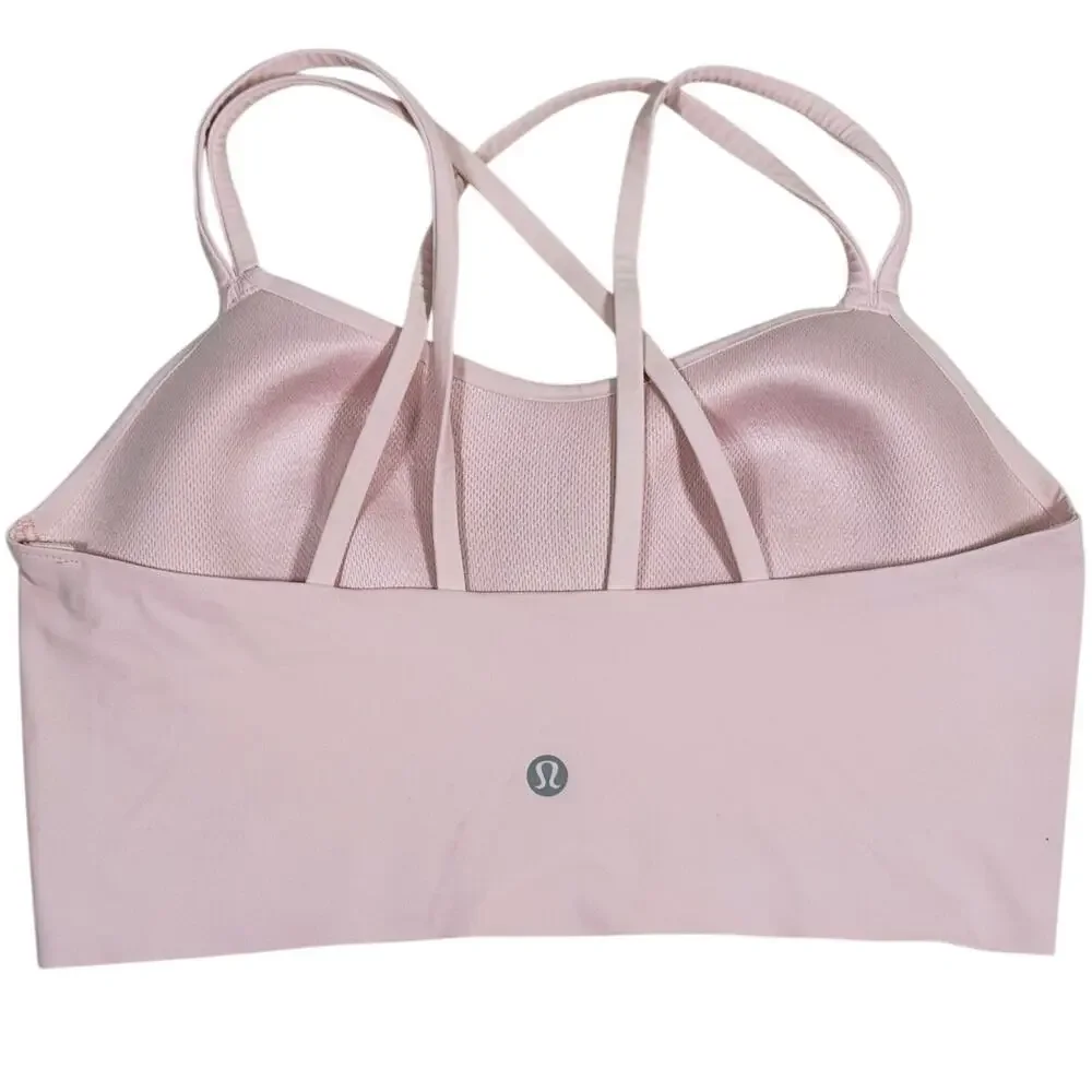 Lululemon Like a Cloud Longline Bra Size 6 Light Pink Yoga Pilates Gym Studio